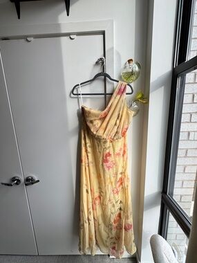 Birdey Grey one shoulder floral dress